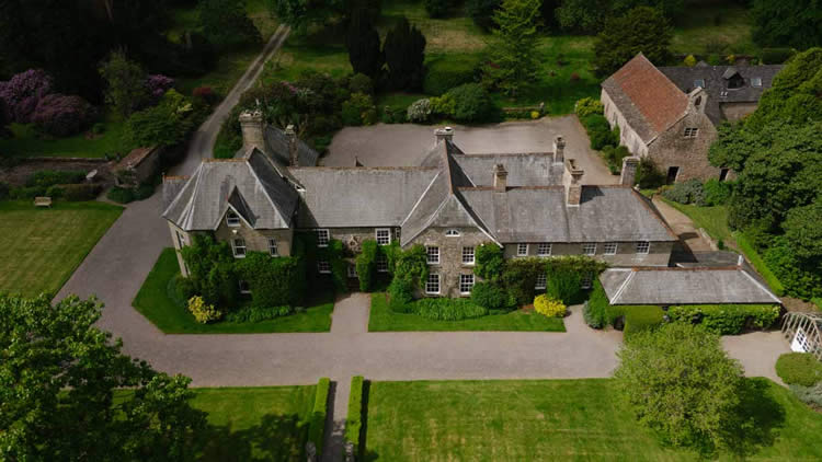 Hero establishing aerial photograph for property marketing