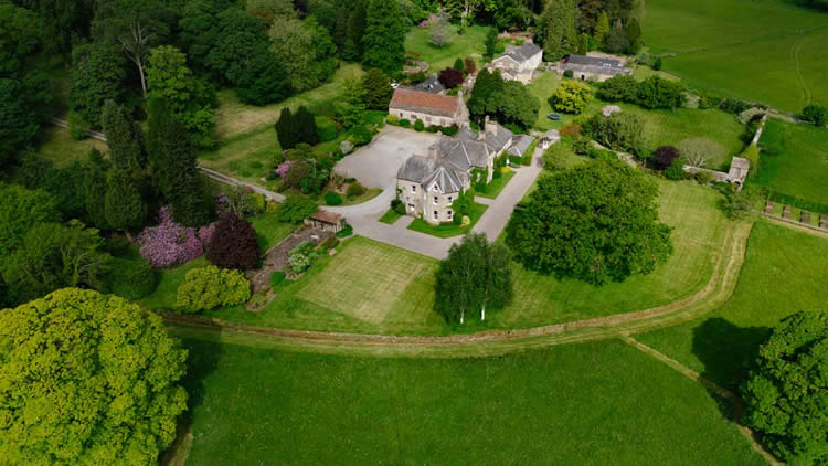 aerial of mansion in Wales