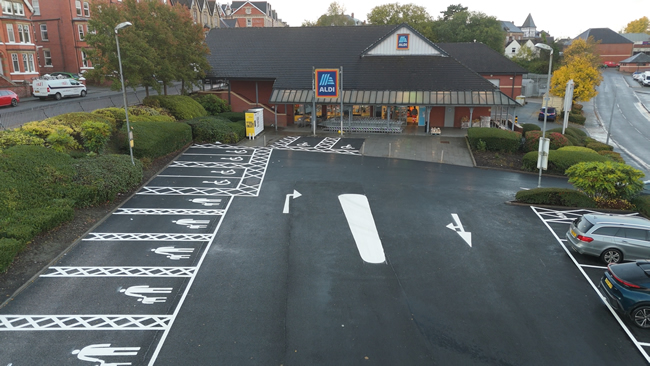 Llandrindod Wells Aldi Carpark resurfacing